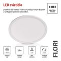 LED prisadené svietidlo FLORI okrúhle, biele, 18W, neutrálna biela