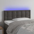 vidaXL Čelo postele s LED tmavosivé 100x5x78/88 cm zamat