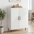 vidaXL Servírovacia skriňa Biela s vysokým leskom 66 x 34,5 x 89,5 cm