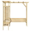 vidaXL Rohová pergola s lavičkou, impregnovaná borovica