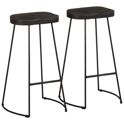 vidaXL Barové stoličky 2 ks čierne 45x40x78 cm mangový masív