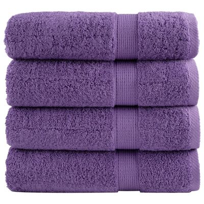 vidaXL Prémiové osušky SOLUND 4 ks fialové 70x140 cm 600 g/m2