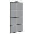 vidaXL Stena walk-in sprchy Čierna 100 x 195 cm tvrdené sklo