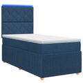 vidaXL LED boxspring posteľ s matracom Modrá 100 x 200 cm Látka