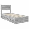 vidaXL Rám postele Sivý Sonoma 75 x 190 cm Inžinierske drevo