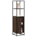 vidaXL Vysoká skrinka hnedý dub 35,5x35x139 cm kompozitné drevo+kov
