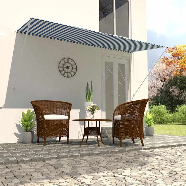 vidaXL Zaťahovacia markíza 300x150 cm modro-biela