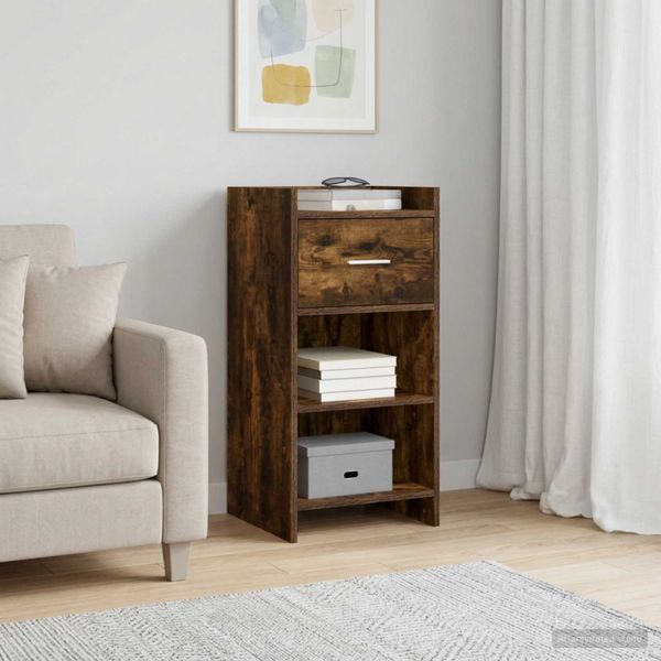 vidaXL Servírovacia skriňa Dymový dub 40 x 36 x 80 cm Kompozitné drevo