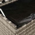 vidaXL záhradný úložný box s kolieskami sivý 110x55x73 cm polyratan