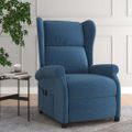 vidaXL Elektrické sklápacie kreslo wingback modré látka