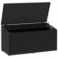 vidaXL Záhradný úložný box čierny 110x50x58 cm polyratan