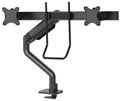 Neomounts DS75S-950BL2/Držák displeje/na stůl/17-27"/svorka+průch./VESA 100X100/nosn.2x8kg/plyn.píst/2 dis Držák, VESA, stolní, pro 2 ploché monitory, úhloprícka 17"–27", náklon 120°, otácení 180°, rotace 360°, nosnost 2×8kg, cerný