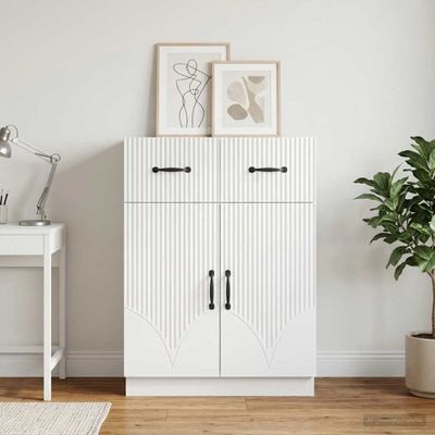 vidaXL Servírovacia skriňa Biela 66 x 34,5 x 87 cm Kompozitné drevo