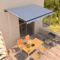 vidaXL Automaticky zaťahovacia markíza 400x300 cm modrá a biela