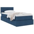 vidaXL Postel s úložným prostorem a matrací Modrá 100 x 200 cm Zamat