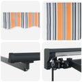 vidaXL Ručný rám markízy s LED Modrá, Oranžová, Antracitová 3 x 2,5 m