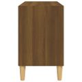 vidaXL TV skrinka s nohami z masívneho dreva hnedý dub 69,5x30x50 cm