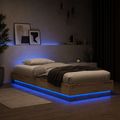 vidaXL Posteľový rám s LED Dub artisan 80 x 200 cm Kompozitné drevo
