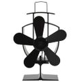 vidaXL Teplom poháňaný ventilátor na krb s 5 lopatkami čierny