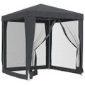 vidaXL Párty stan so 4 sieťkovanými bočnými stenami antracit 2x2m HDPE