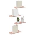 vidaXL Závesná polica 4 ks Ružová 30 x 9 x 2,5 cm Oceľ