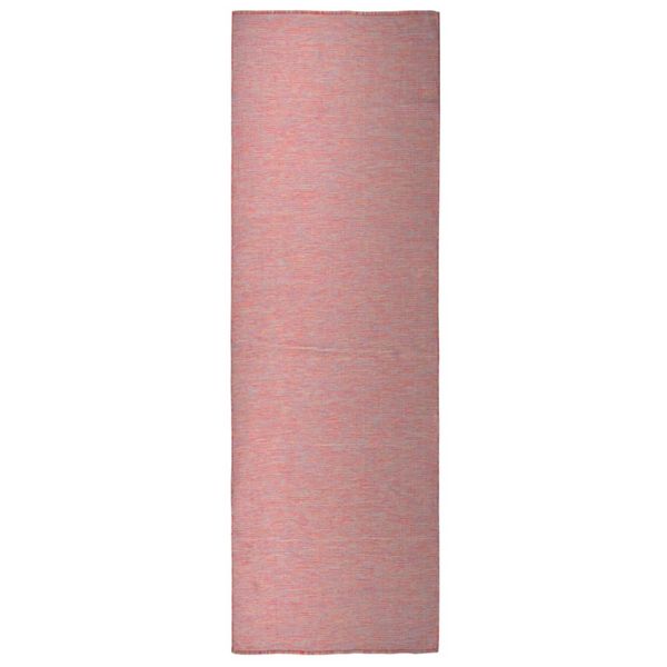 vidaXL Vonkajší koberec s plochým tkaním 80x250 cm červený