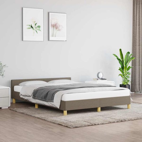 vidaXL Posteľ bez matraca sivohnedá 140x190 cm látka