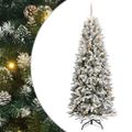 vidaXL Umelý vianočný stromček Biela 210 cm PVC a plast a oceľ a PE