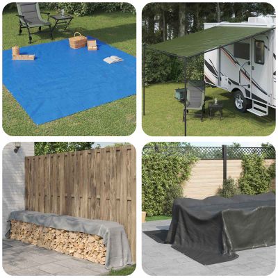 vidaXL Plachta s očkami Biela 6 x 6 m 260 gsm PE