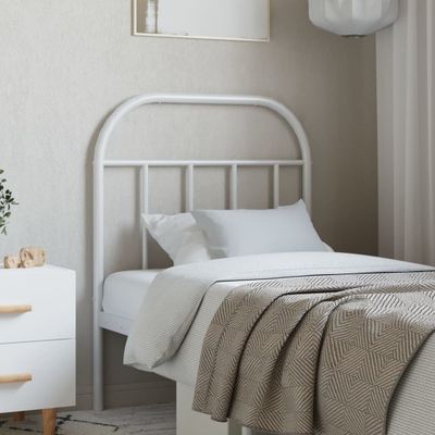 vidaXL Kovové náhradné čelo postele biele 75 cm
