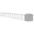 vidaXL Búda pre psa so strechou bledosivá 117x1221x123 cm pozin. oceľ
