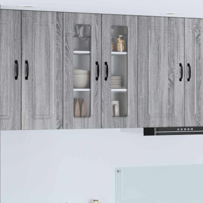 vidaXL Dvierka na umývačku Kalmar Sivý Sonoma 60 x 31 x 80 cm