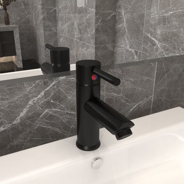 vidaXL Kúpelňová vodovodná batéria čierna 130x176 mm
