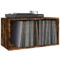 vidaXL Úložný box na vinyly, tmavý dub 71x34x36 cm, kompozitné drevo