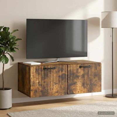 vidaXL Nástenná TV skrinka Nástenný Dymový dub 78,5 x 41 x 30 cm