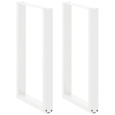vidaXL Nohy barového stola v tvare U, 2 ks, biele, 60 x (90-91) cm, oceľové