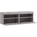 vidaXL TV nástenné skrinky s LED svetlami 2 ks sivé sonoma 60x30x40 cm