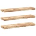vidaXL Plávajúce police 3 ks 100x20x4 cm neošetrené masívne drevo akácia