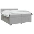 vidaXL LED boxspring posteľ s matracom Svetlosivá 200 x 200 cm Látka