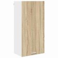 vidaXL Závesná skrinka Sonoma dub a biela 50 x 31 x 100 cm