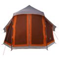 vidaXL Tipi stan so strechou Šedá a oranžová 404 x 370 x 270 cm taft