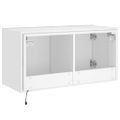 vidaXL TV nástenná skrinka s LED svetlami biela 80x35x41 cm