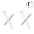 vidaXL Nohy konferenčného stolíka v tvare X, 2 ks, biele, 50 x (30-31) cm, oceľové