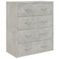 vidaXL Komoda so 4 zásuvkami 60x30,5x71 cm betónovosivá