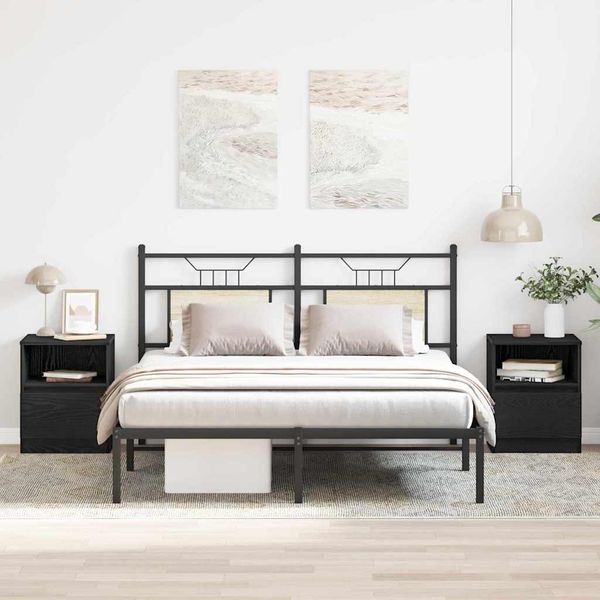 vidaXL Nočný stolík 2 pcs Čierny dub 40 x 40 x 50 cm Kompozitné drevo