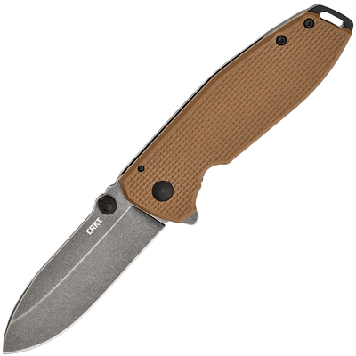 CRKT CR-2495B Squid™ XM Brown vreckový nôž 7,5 cm, Black Stonewash, hnedá, G10