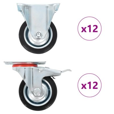vidaXL 24 ks kolieska 75 mm