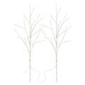 LED dekorácia - 2x brezová vetvička, 60 cm, 3x AA, IP44, teplá biela, časovač