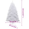 vidaXL Umelý výklopný vianočný stromček so snehovými vločkami 210 cm