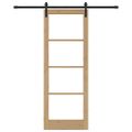 vidaXL Posuvné dvere ORKDAL Prírodná a čierna 78 x 211 cm